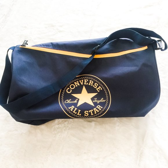 Converse Handbags - Converse All Star Navy Blue & Yellow Duffel Bag